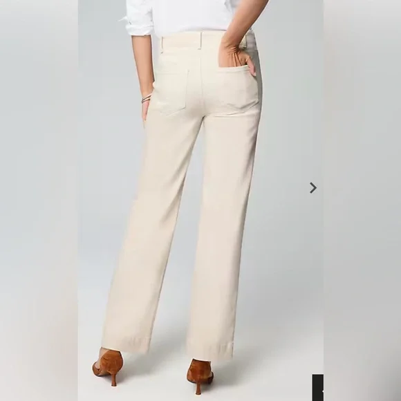 NWT, J. Jill Denim High Rise Wide Leg Patch Pocket Jean Light Barley, Sz 12 R - Picture 1 of 13